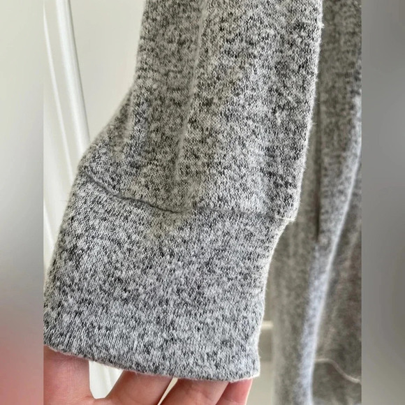 Soma Medium Brushed Cozy Long Gray Hooded V-Neck Sleepshirt - Picture 5 of 10